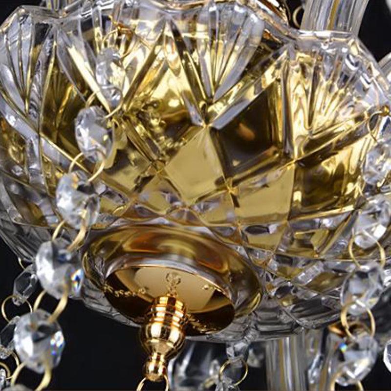 Armed Clear K9 Crystal Pendant Chandelier Rustic Beige Light - Rebooters