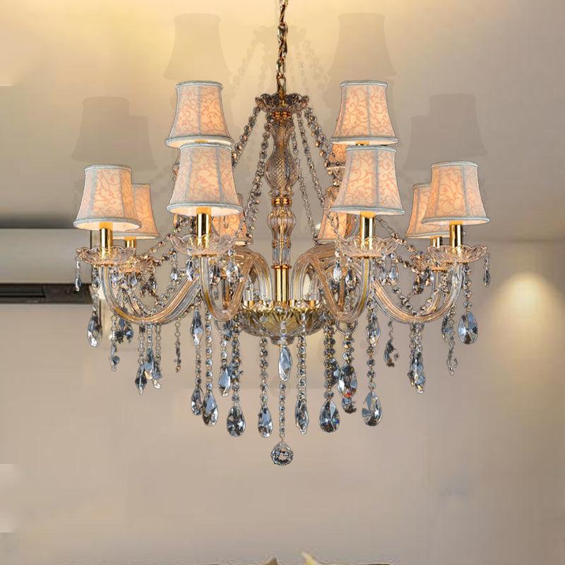 Armed Clear K9 Crystal Pendant Chandelier Rustic Beige Light - Rebooters