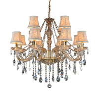 Armed Clear K9 Crystal Pendant Chandelier Rustic Beige Light - Rebooters