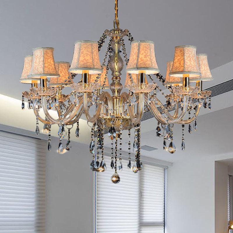 Armed Clear K9 Crystal Pendant Chandelier Rustic Beige Light - Rebooters