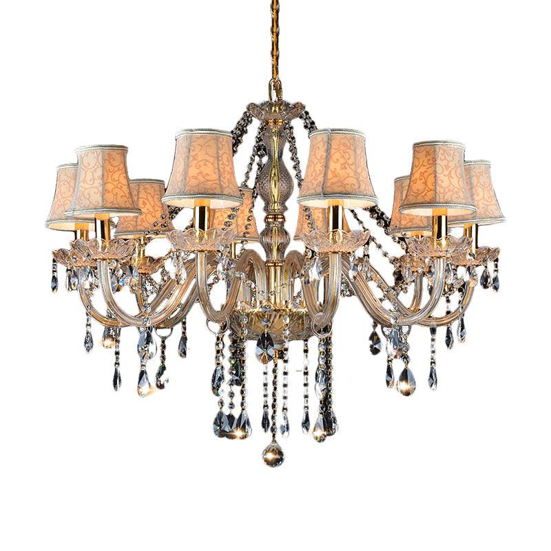 Armed Clear K9 Crystal Pendant Chandelier Rustic Beige Light - Rebooters