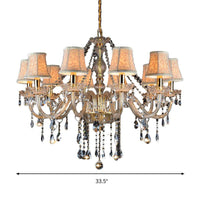Armed Clear K9 Crystal Pendant Chandelier Rustic Beige Light - Rebooters