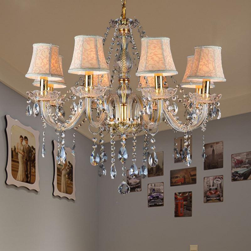 Armed Clear K9 Crystal Pendant Chandelier Rustic Beige Light - Rebooters