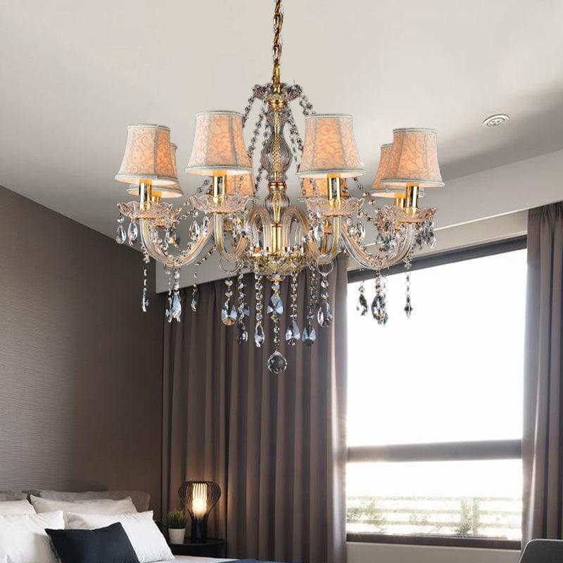 Armed Clear K9 Crystal Pendant Chandelier Rustic Beige Light - Rebooters