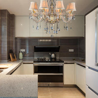 Armed Clear K9 Crystal Pendant Chandelier Rustic Beige Light - Rebooters