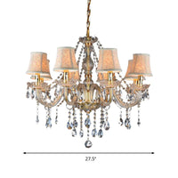 Armed Clear K9 Crystal Pendant Chandelier Rustic Beige Light - Rebooters