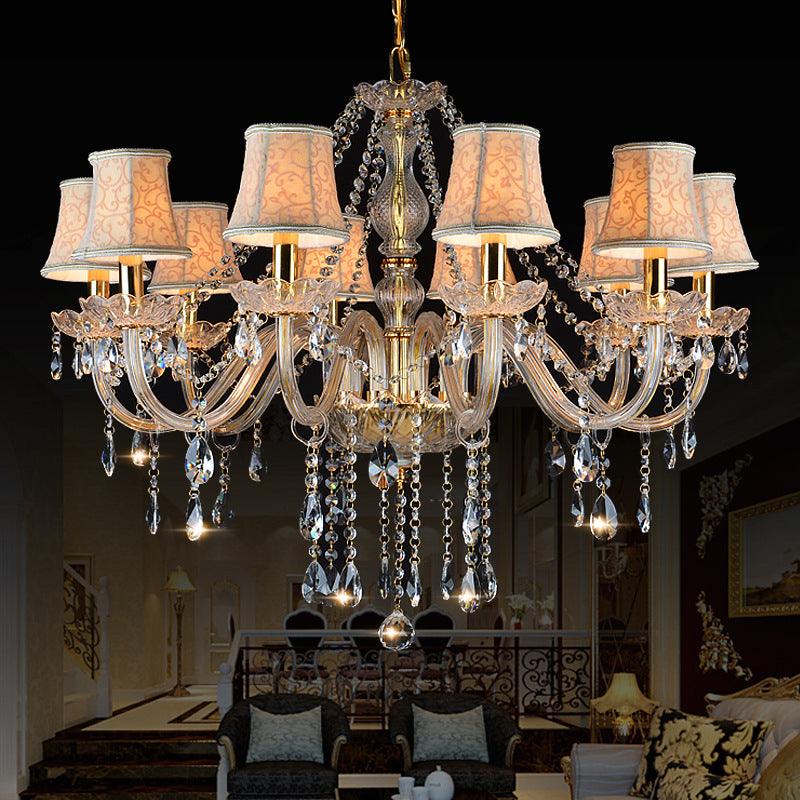 Armed Clear K9 Crystal Pendant Chandelier Rustic Beige Light - Rebooters