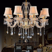 Armed Clear K9 Crystal Pendant Chandelier Rustic Beige Light - Rebooters