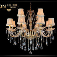 Armed Clear K9 Crystal Pendant Chandelier Rustic Beige Light - Rebooters