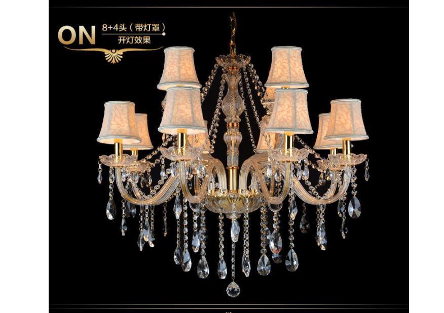 Armed Clear K9 Crystal Pendant Chandelier Rustic Beige Light - Rebooters