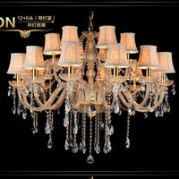 Armed Clear K9 Crystal Pendant Chandelier Rustic Beige Light - Rebooters