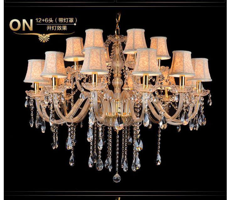 Armed Clear K9 Crystal Pendant Chandelier Rustic Beige Light - Rebooters