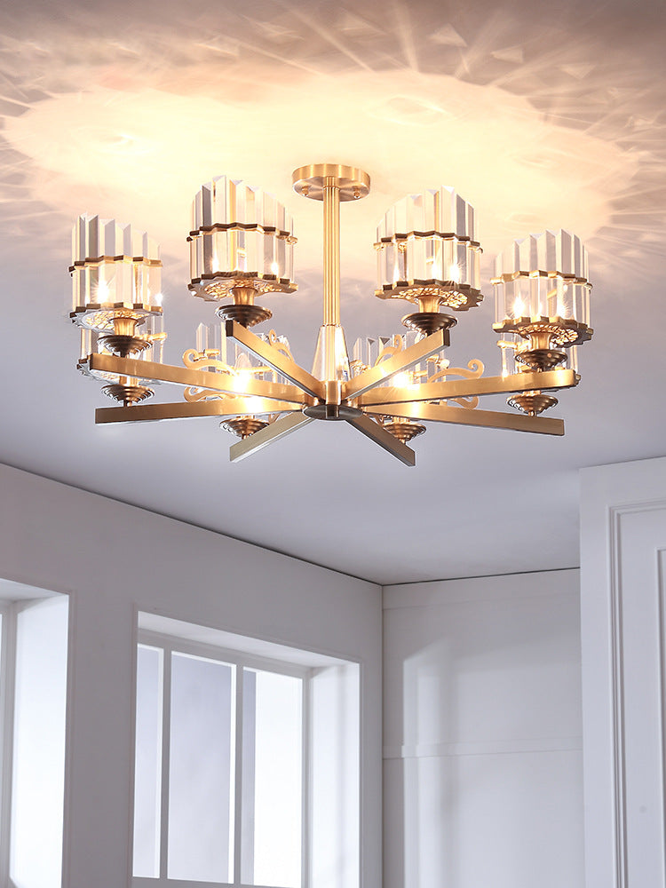 Modernism Sputnik Hanging Light 3/6/8 Heads Crystal Chandelier - Rebooters