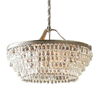 Basket Dining Room Chandelier Pendant Light Traditional Clear Teardrop Crystal 6 Heads - Rebooters