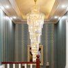 12 Heads Ceiling Suspension Lamp Simple Style Spiral Clear Crystal Rod Pendant Chandelier - Rebooters