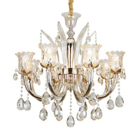 6/8-Bulb Living Room Chandelier Light Modern Amber Pendant - Rebooters