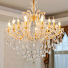 Teardrop Chandelier Light Fixture Modern Hand-Cut Crystal 10 Heads Gold Pendant - Rebooters