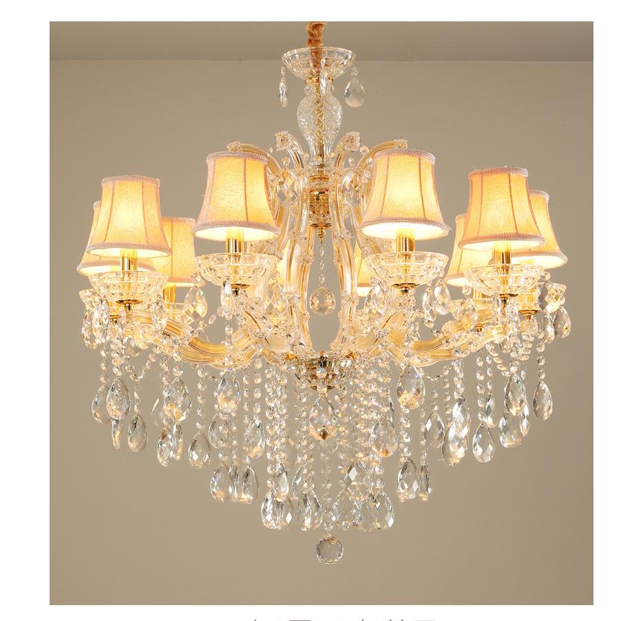 Teardrop Chandelier Light Fixture Modern Hand-Cut Crystal 10 Heads Gold Pendant - Rebooters