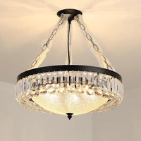 18"/23.5" Wide Dome Hanging Pendant Black Ceiling Chandelier - Rebooters