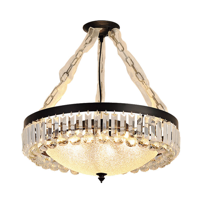 18"/23.5" Wide Dome Hanging Pendant Black Ceiling Chandelier - Rebooters