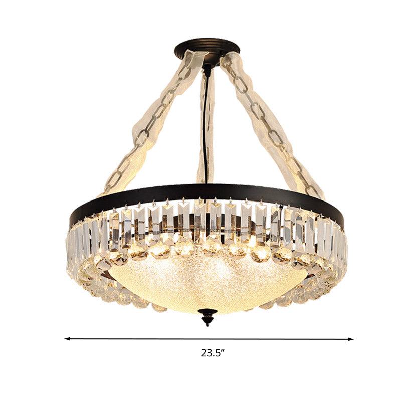 18"/23.5" Wide Dome Hanging Pendant Black Ceiling Chandelier - Rebooters