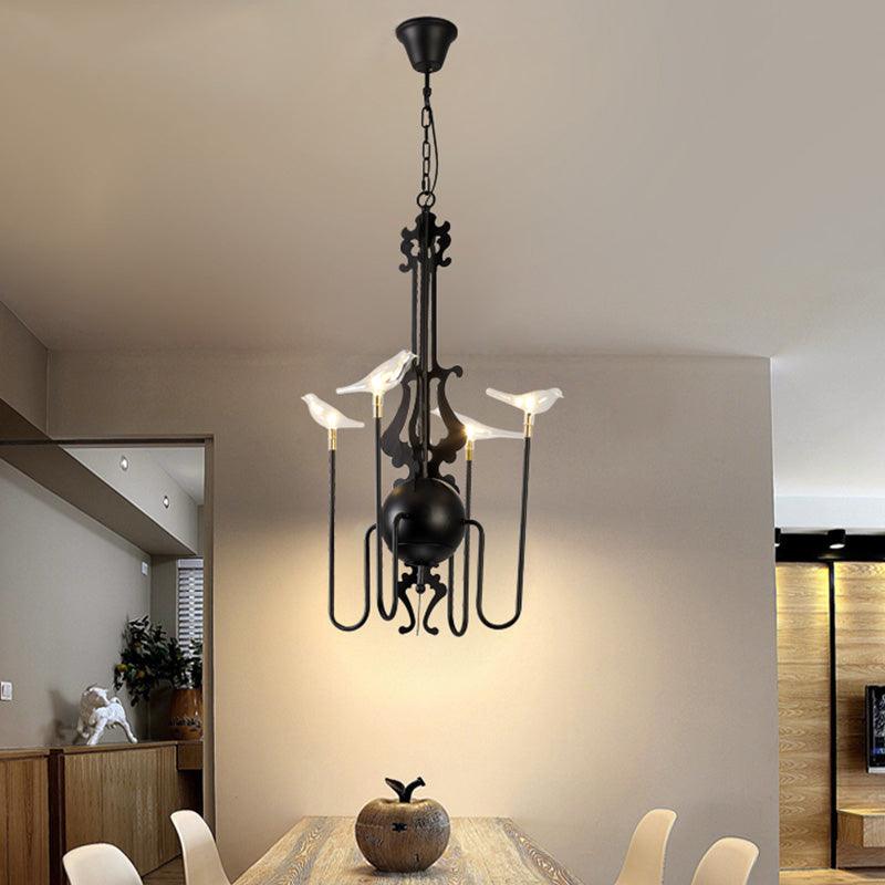 4/8/12-Light Iron Chandelier Light Antique Black White Ceiling Fixture - Rebooters