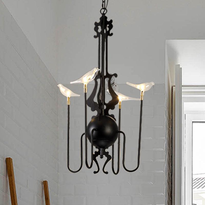 4/8/12-Light Iron Chandelier Light Antique Black White Ceiling Fixture - Rebooters