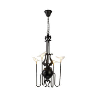 4/8/12-Light Iron Chandelier Light Antique Black White Ceiling Fixture - Rebooters