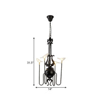 4/8/12-Light Iron Chandelier Light Antique Black White Ceiling Fixture - Rebooters