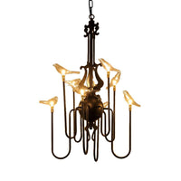 4/8/12-Light Iron Chandelier Light Antique Black White Ceiling Fixture - Rebooters