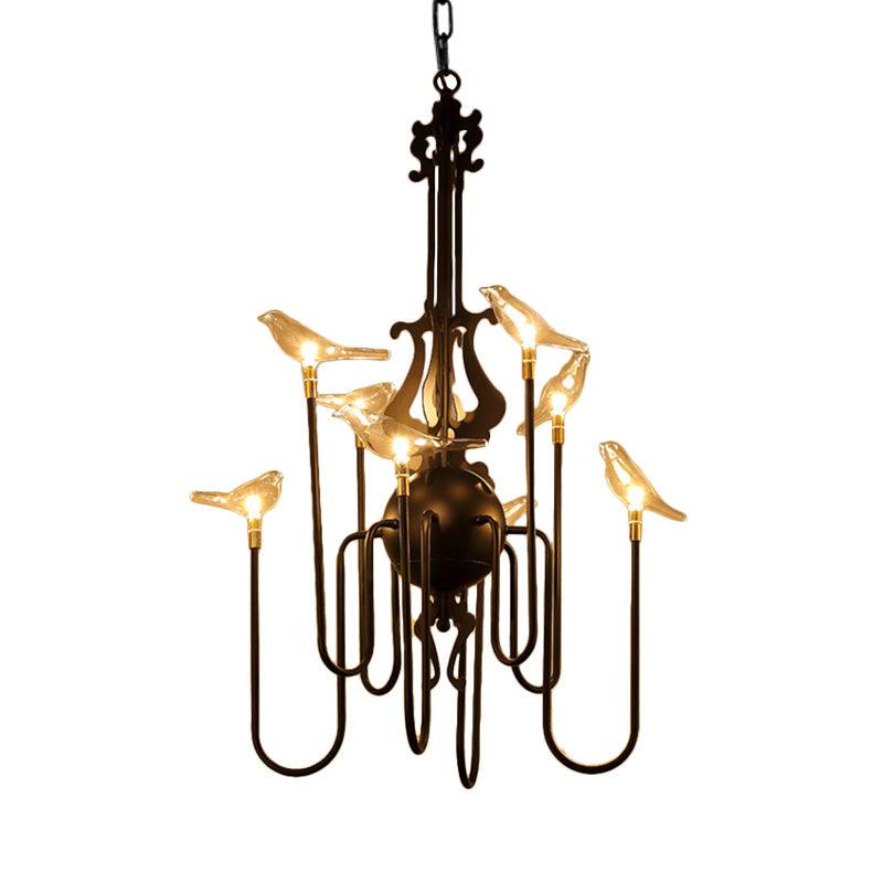4/8/12-Light Iron Chandelier Light Antique Black White Ceiling Fixture - Rebooters