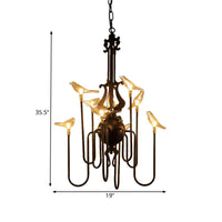 4/8/12-Light Iron Chandelier Light Antique Black White Ceiling Fixture - Rebooters