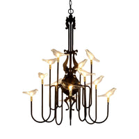 4/8/12-Light Iron Chandelier Light Antique Black White Ceiling Fixture - Rebooters