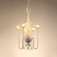 4/8/12-Light Iron Chandelier Light Antique Black White Ceiling Fixture - Rebooters