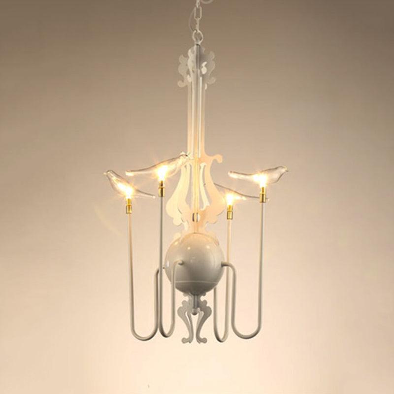 4/8/12-Light Iron Chandelier Light Antique Black White Ceiling Fixture - Rebooters