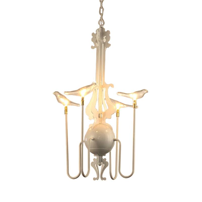 4/8/12-Light Iron Chandelier Light Antique Black White Ceiling Fixture - Rebooters