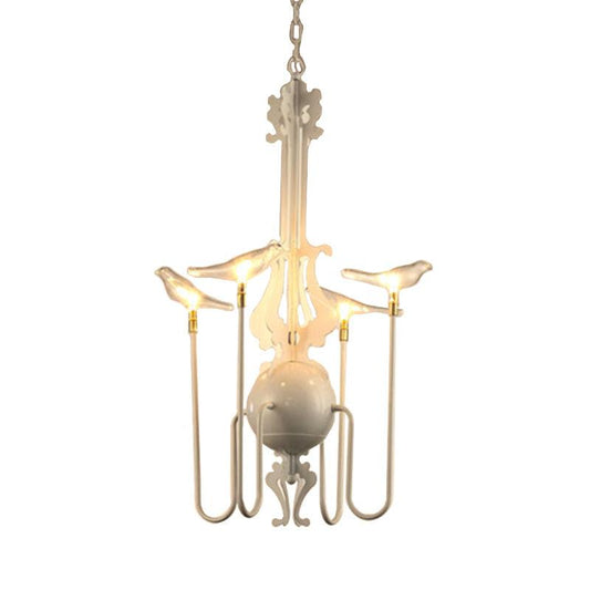 4/8/12-Light Iron Chandelier Light Antique Black White Ceiling Fixture - Rebooters