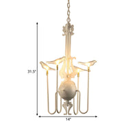 4/8/12-Light Iron Chandelier Light Antique Black White Ceiling Fixture - Rebooters