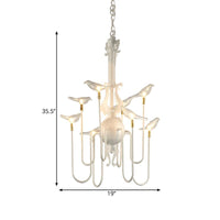 4/8/12-Light Iron Chandelier Light Antique Black White Ceiling Fixture - Rebooters