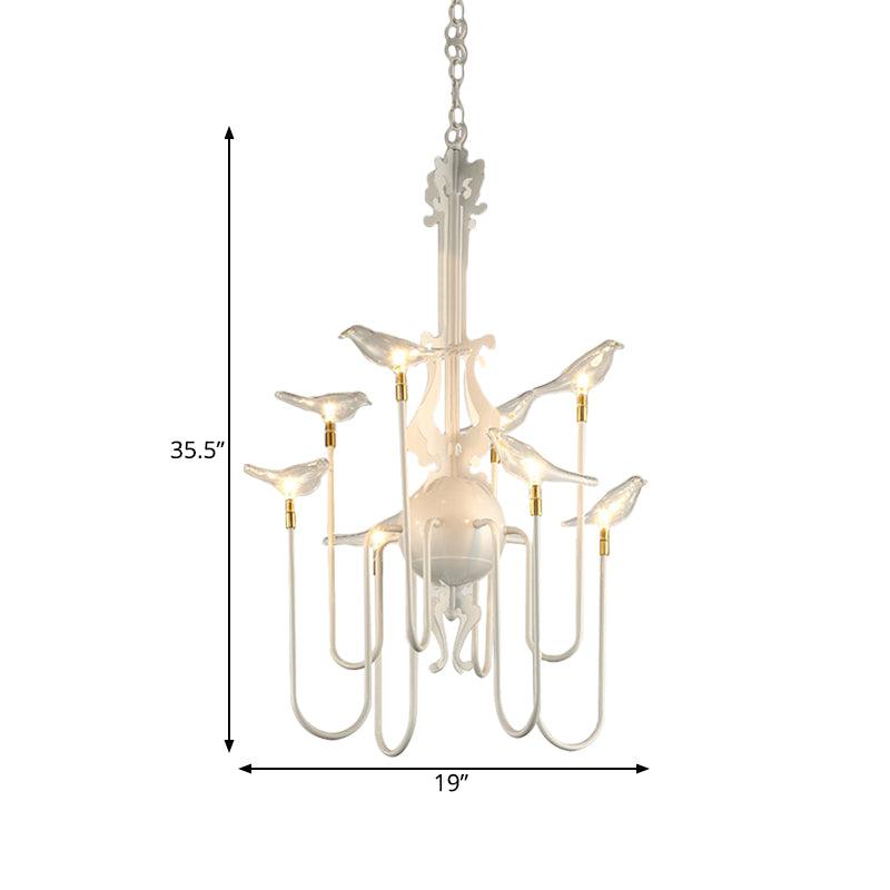4/8/12-Light Iron Chandelier Light Antique Black White Ceiling Fixture - Rebooters