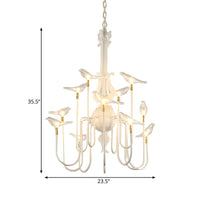 4/8/12-Light Iron Chandelier Light Antique Black White Ceiling Fixture - Rebooters