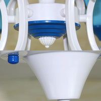 3/6 Lights Dome Semi Flush Light Stained Glass Tiffany Semi Flushmount in Blue Orange for Foyer - Rebooters