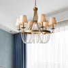 Brass Armed Hanging Chandelier Traditional 6 Heads Pendant Light - Rebooters