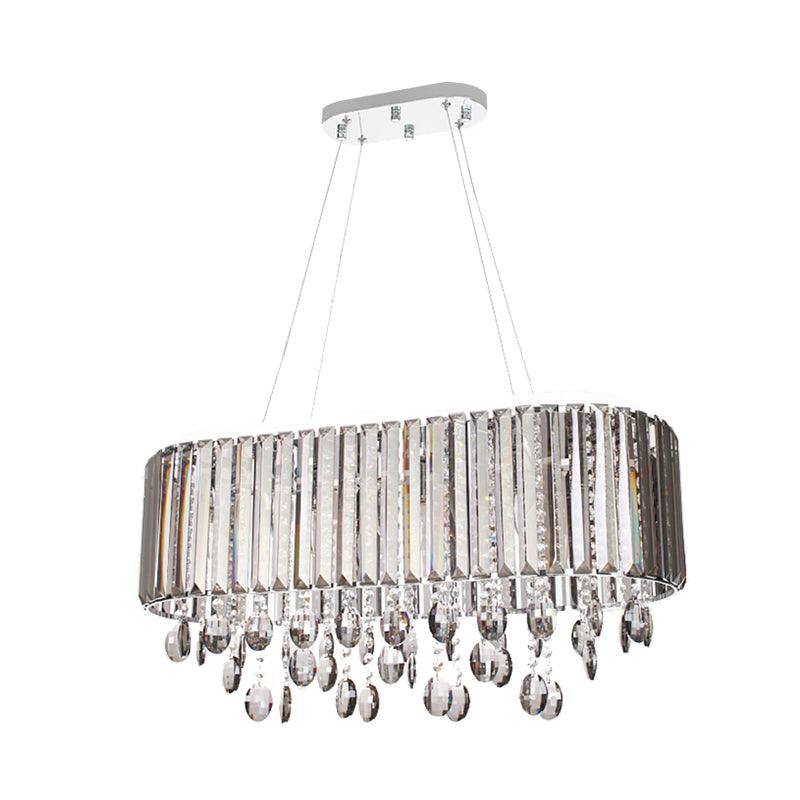 6 Heads Living Room Chandelier Lamp Contemporary Clear Shade - Rebooters