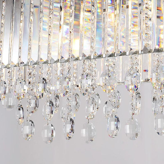 6 Heads Living Room Chandelier Lamp Contemporary Clear Shade - Rebooters