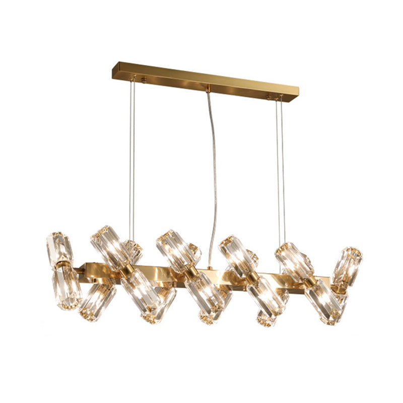 Tubular Chandelier Lamp Traditionary Beveled Crystal Pendant Light - Rebooters