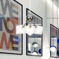 Amber Clear Glass Diamond Pendant Light Fixture 3 9 12 Bulbs 13 27.5 34 Width - Rebooters