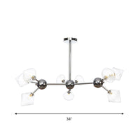 Amber Clear Glass Diamond Pendant Light Fixture 3 9 12 Bulbs 13 27.5 34 Width - Rebooters