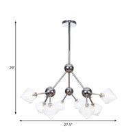 Amber Clear Glass Diamond Pendant Light Fixture 3 9 12 Bulbs 13 27.5 34 Width - Rebooters