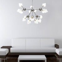 Amber Clear Glass Diamond Pendant Light Fixture 3 9 12 Bulbs 13 27.5 34 Width - Rebooters